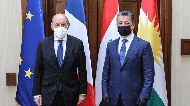 مسرور بارزانی از وزیر امور خارجه فرانسه استقبال کرد